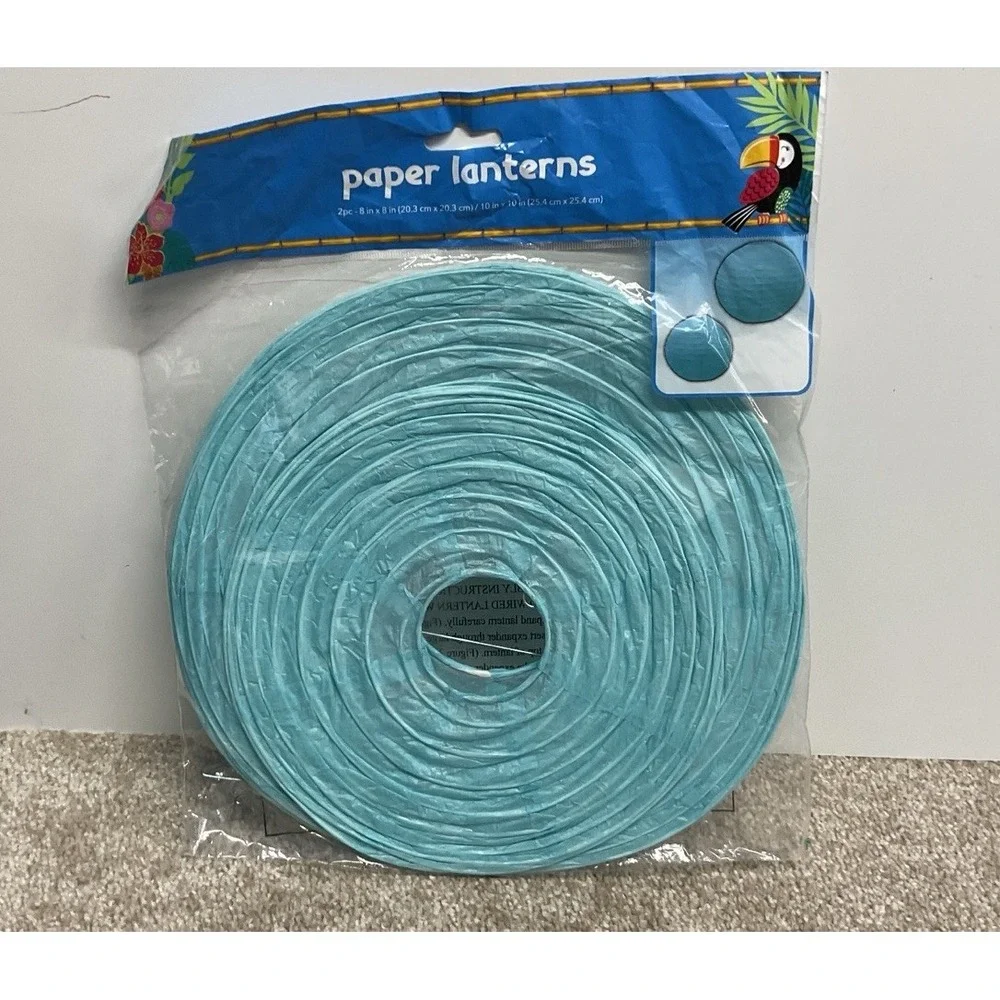 Paper lanterns 2 Pack Blue & Gold New In Package